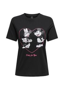 Only , Kurzarmshirt »ONLMICKEY LIFE REG S/S VALENTINE TOP JRS« mit Mickey und Minni Druck , XL (42) , Regular Fit Passform umspielt den Körper...