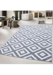 Teppich »Plus 8005« rechteckig 6 mm Höhe Läufer, gemusterter Flachflor, robust, Webteppich, alle Räume , grau , Ayyildiz Teppiche , Obermaterial:...