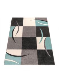 Teppich »Lara 235« rechteckig 16 mm Höhe Kurzflor, modernes Design, Pastell-Farben, mit Konturenschnitt , blau , Paco Home , Obermaterial: 100%...