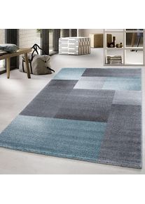 Ayyildiz Teppiche, Teppich »Lucca 1810« rechteckig 11 mm Höhe Kurzflor, Wohnzimmer, blau, Kunstfaser, 11 mm