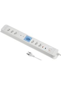 Ackerman Steckdosenleiste»SteckdosenleistePlus7xT131xMaster«(Kabellänge15m) , weiss , Mit drei Dauerstrom-Steckdosen, einem >25 W Master sowie drei...