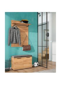 Germania , Garderoben-Set »GW-Fremont«, (Set, 3 St.) , braun , Garderobenpaneel, Sitzbank und Sitzkissen