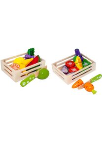 Kaufladensortiment »Holzobst und Holzgemüse in Steige« zum Schneiden , bunt , Tanner