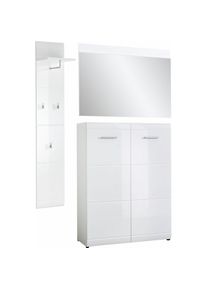 Germania , Garderoben-Set »Adana«, (Set, 3 St.) , weiss , Paneel, Schuhschrank, Spiegel