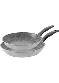 Pfannen-Set, Aluminiumguss, (Set, 2 tlg., 1x Bratpfanne Ø 20 cm, 1x Schmorpfanne Ø 28 cm), Induktion , grau , Stoneline