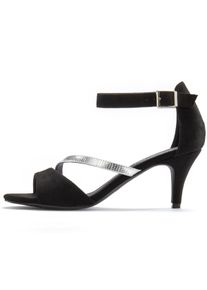 Lascana Witt Damen Sandalette, schwarz-silberfarben, Gr&ouml;&szlig;e 38, 100% Textil