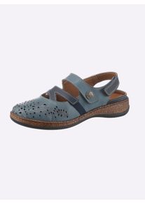 Witt Damen Slipper mit Wechselfussbett, jeansblau, Gr&ouml;&szlig;e 38, 100% Glattleder