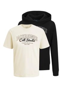 Jack & Jones Jack & Jones Junior, Garçons Set 'JJMAKOTO', noir / blanc cassé