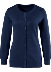 Damen Strickjacke aus reiner Baumwolle marine
