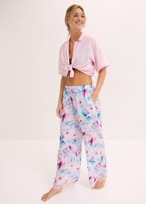 Pantalon de pyjama fluide en satin en rose, Taille 36/38 (S), Couleur/Motif: rose clair floral, bonprix