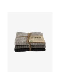 Solwang Lot de 3 lavettes gris