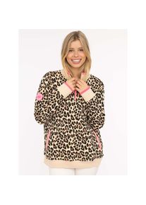 Zwillingsherz , Troyer »"Leo AOP"«, mit Stehkragen, Zipper, Eingriffstaschen und Herzapplikation , beige , Damen-Sweater von Zwillingsherz
