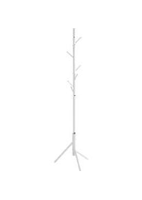 Garderobenständer HAKU, 8 Haken mit jeweils 5 kg Tragkraft, Ø 480 x H 1730 mm, Stahlrohr lackiert, weiss