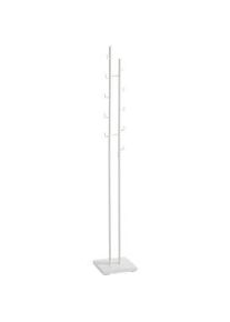 Garderobenständer HAKU, 8 Haken mit jeweils 5 kg Tragkraft, Fussplatte, B 290 x T 290 x H 1760 mm, Stahlrohr pulverbeschichtet/Metall, weiss