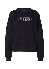 BOSS, Femmes Sweat-shirt 'C_Eland_1', noir / blanc cass&eacute;