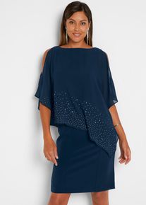 Etuikleid mit Glitzersteinen in blau, Grösse 42, bonprix