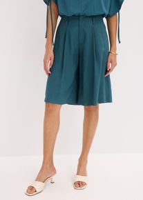 Weite Bundfalten Bermuda in petrol, Gr&ouml;sse 42, bonprix