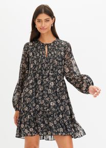 Chiffonkleid in schwarz, Grösse 44, bonprix