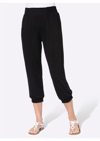 WITT Damen 3/4-Hose mit Gummibündchen, schwarz, Größe 56, 95% Viskose, 5% Elasthan