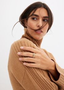 Ringe veredelt mit Glaskristallsteinen (2er Pack) in vergoldet, Gr&ouml;sse 19, bonprix