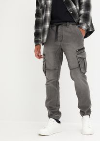 Regular Fit Jeans-Jogger mit Komfortbund Straight in grau, Grösse 52, bonprix