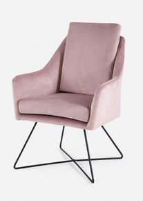 Fauteuil en velours en rose85x65 cm, Couleur/Motif: rose clair, bonprix