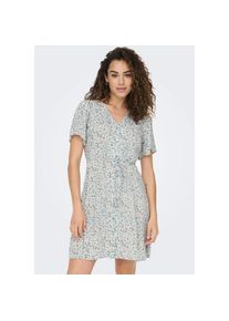 Only , Minikleid »ONLEVIDA S/S SHORT DRESS WVN NOOS«, Sommerkleid , grau , Ideal für Casual-Looks: lockere Passform und pflegeleichtes Material
