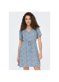 Only , Minikleid »ONLEVIDA S/S SHORT DRESS WVN NOOS«, Sommerkleid , blau , Ideal für Casual-Looks: lockere Passform und pflegeleichtes Material
