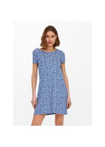 Only , Minikleid »ONLBERA BACK LACE UP S/S DRESS JRS NOOS«, Sommerkleid , blau , Bequemes Minikleid aus elastischer Viskosemischung, ideal für den...