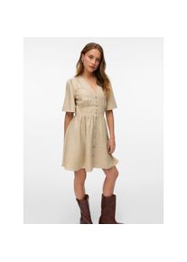 V&eacute;ro Moda Vero Moda, Unisex, Minikleid &raquo;VMMELANEY 2/4 SHORT DRESS WVN NOOS&laquo; Sommerkleid, overcast detail:melange, S (36), N-Gr, Kurzes Kleid von Vero Moda
