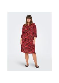 Only CARMAKOMA , Blusenkleid »CARHARMONY LIFE 3/4 BLK DRESS AOP BS« Sommerkleid , rot , Bedrucktes Kleid von Only CARMAKOMA