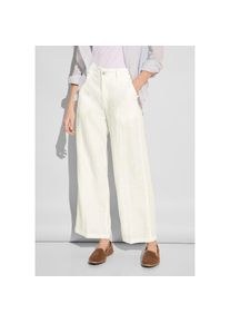 Street One , Leinenhose, Sommerhose mit Gürtelschnallen , weiss , Leinenhose von Street One