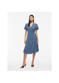 Vila , Wickelkleid »VILOVIE S/S WRAP MIDI DRESS - NOOS«, Sommerkleid , blau , Kleid in Midilänge von Vila