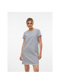 V&eacute;ro Moda Vero Moda, Unisex, Minikleid &raquo;VMABBY SS SHORT ZIP DRESS JRS NOOS&laquo; Sommerkleid, snow wei&szlig; stripes:navy blazer, XS, N-Gr, Pflegeleichtes und elastisches