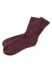 LANIUS Damen-Socke gerippt Bordeaux 35-38
