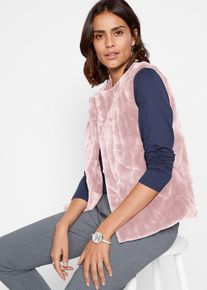 Gilet sans manches en peluche en violet, Taille 38, Couleur/Motif: rose mat, bonprix