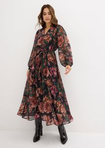Chiffonkleid in schwarz, Gr&ouml;sse 44, bonprix