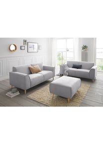 2-Sitzer »Janek Scandic Design, elegant und zeitlos«, mit Federkern und Keder in scandinavischem Design , grau , Andas