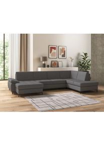 DOMO collection Wohnlandschaft »Capelo, komfortabel, klare Linien zeichnen dieses Design aus, U-Form«, mit Armteilverstellung, wahlweise mit Bettfunktion,...