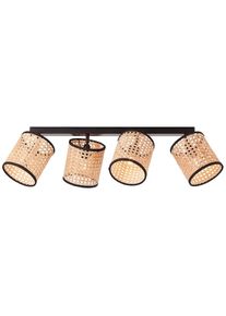 Deckenstrahler »Wiley«, 4 flammig, Leuchtmittel E14 ohne Leuchtmittel, 4flg holz hell/schwarz , schwarz , Brilliant