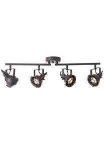 Deckenstrahler »Jesper«, 4 flammig, Leuchtmittel GU10 LED wechselbar, LED Spotrohr 4flg schwarz korund , schwarz , Brilliant