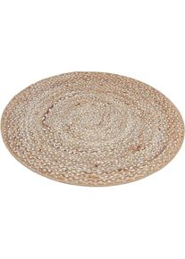 Teppich »Stampa«, rund, 5 mm Höhe, Digitaldruckteppich, Flechtoptik, Boho, verschiedene moderne Designs , beige , ANDIAMO