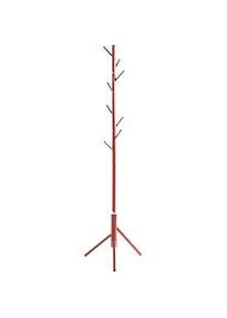 Garderobenständer HAKU, 8 Haken mit jeweils 5 kg Tragkraft, Ø 480 x H 1730 mm, Stahlrohr lackiert, rot