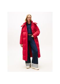 Tommy Jeans, Unisex, Steppmantel &raquo;TJW ALASKA GRID DWN MXI COAT EXT&laquo;, ruby rhubarb, M (38), Steppmantel von Tommy Jeans