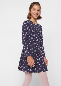 Jerseykleid aus reiner Bio-Baumwolle (2er-Pack) in blau, Grösse 128/134, 100% Baumwolle, bonprix