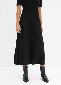 ausgestellter Jersey-Rock in schwarz, Grösse 48/50 (XL), bonprix