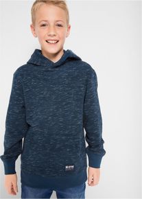Hoodie in weichem Baumwoll-Mix in blau, Grösse 128/134, bonprix