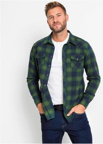 Flanellhemd aus reiner Baumwolle in blau, Grösse 41/42 (L), 100% Baumwolle, bonprix