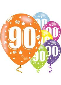 6 palloncini Holo 90th Birthday 28cm
