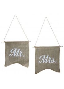 Ginger Ray 2 cartelli vintage da sogno Mr & Mrs in iuta